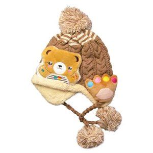 Toddlers Panda Bear Face Crochet Faux Fur Beanie